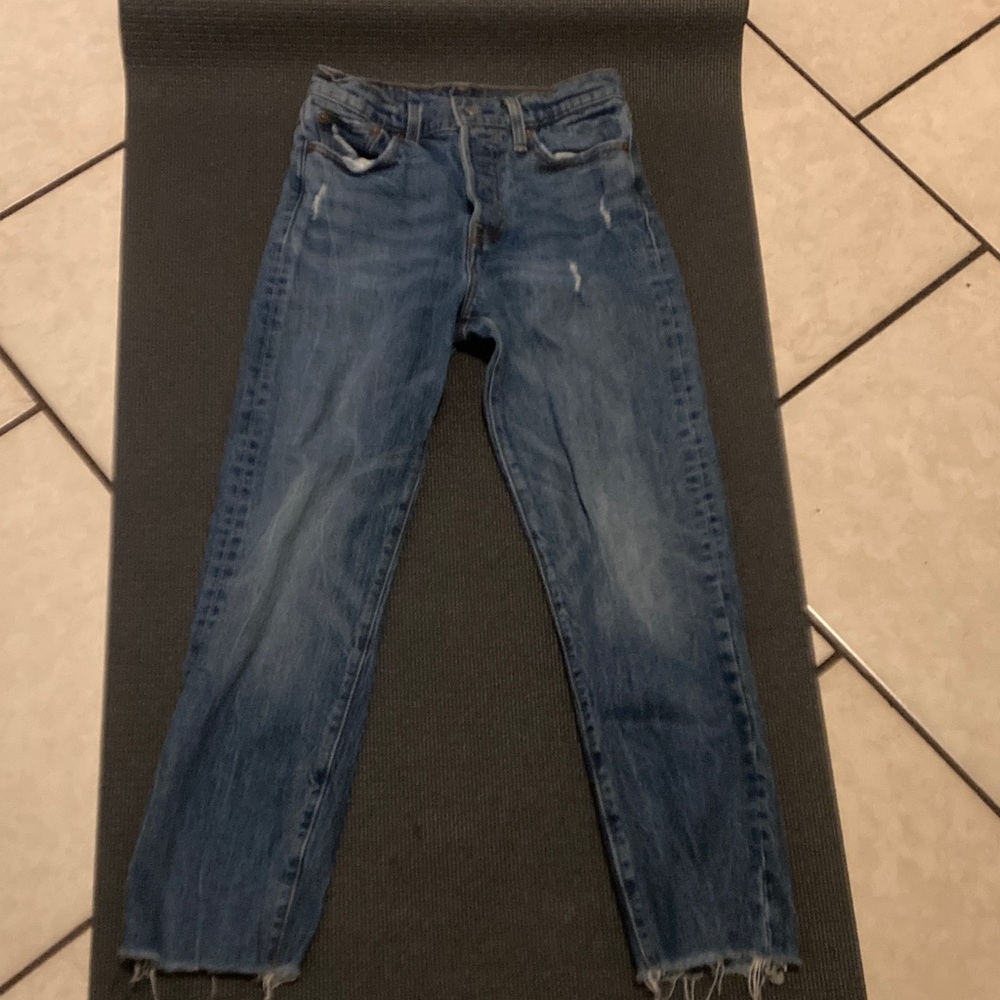 High Rise Blue Jeans